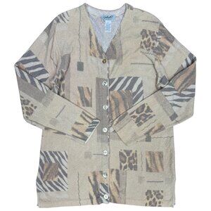 VINTAGE Women's GABRIELLA‎ T. Italian V-Neck Cardigan Sweater | Size L